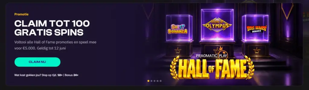 Welkomstbanner van het online casino – openingsbeeld