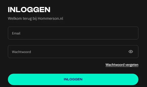 Inloggedeelte – toegang tot spelersaccount